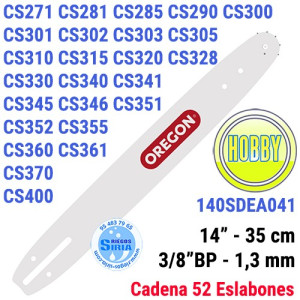 Espada Oregon 140SDEA041 3/8"BP 1,3mm 35cm Echo CS271 CS280 CS285 CS290 CS300 CS301 CS302 CS303 CS305 CS310 CS315 CS320 120597