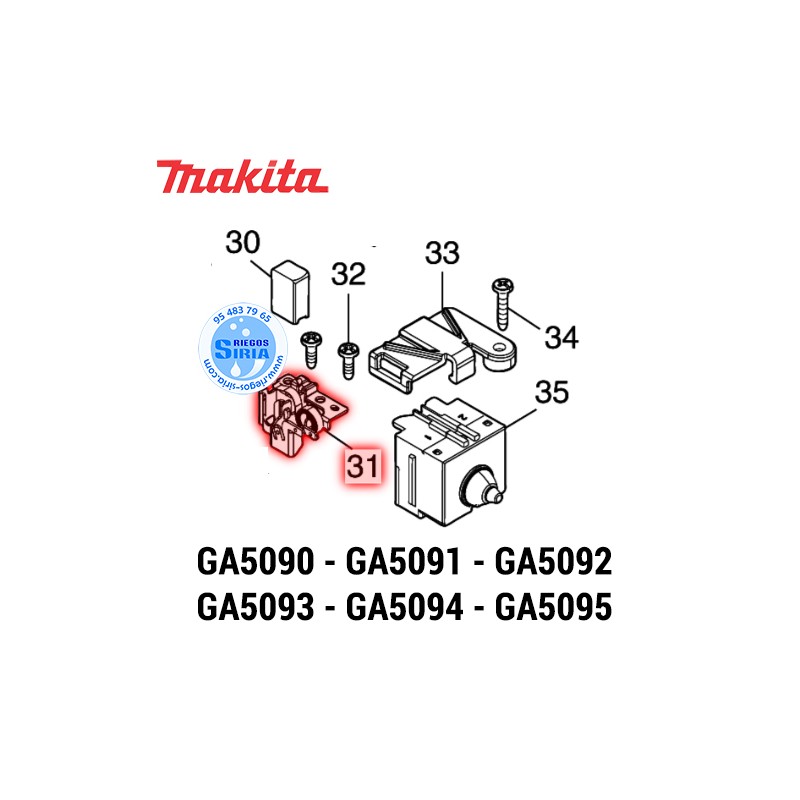 Portaescobillas Original Makita GA5090 GA5091 GA5092 GA5093 GA5094 GA5095 644011-1