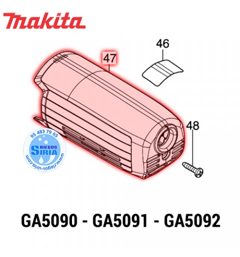 Cubierta Trasera C Original Makita GA5090 GA5091 GA5092 413C02-9
