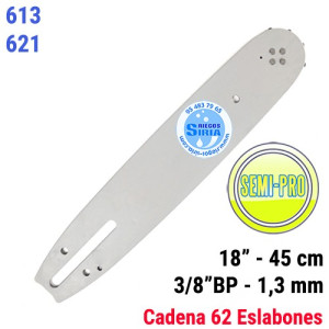 Espada SemiPro 3/8"BP 1,3mm 45cm adap 613 621 120784