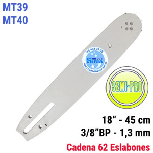 Espada SemiPro 3/8" BP 1,3mm 45cm adap MT39 MT40 120784