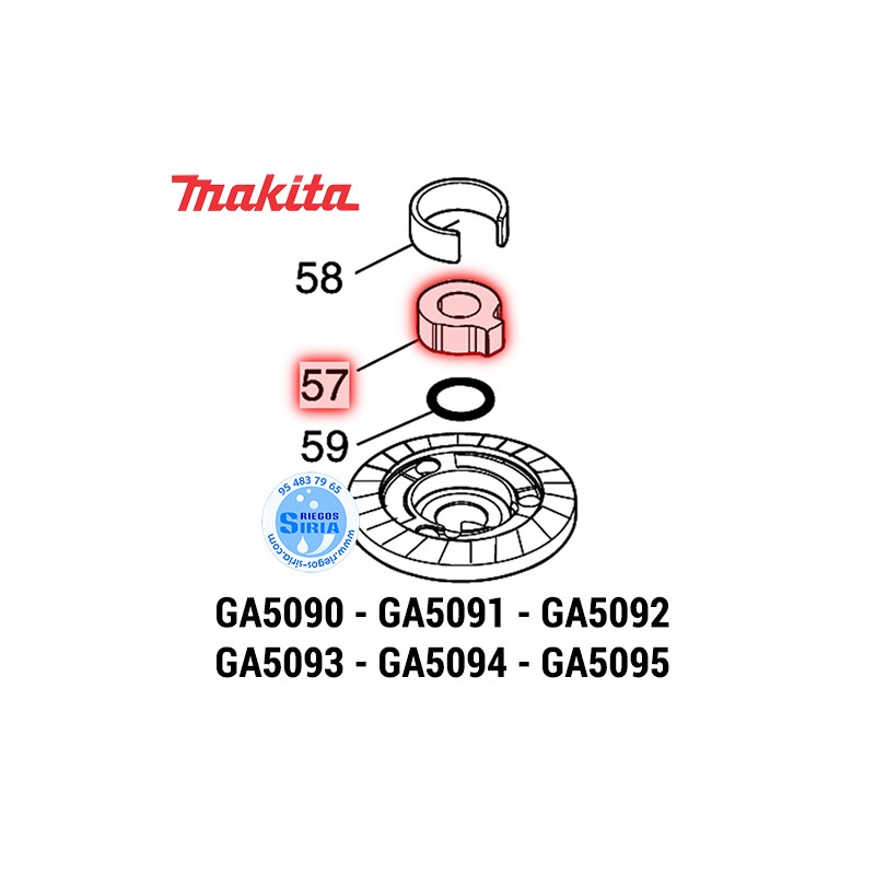 Manguito de Unión Original Makita GA5090 GA5091 GA5092 GA5093 GA5094 GA5095 327918-3