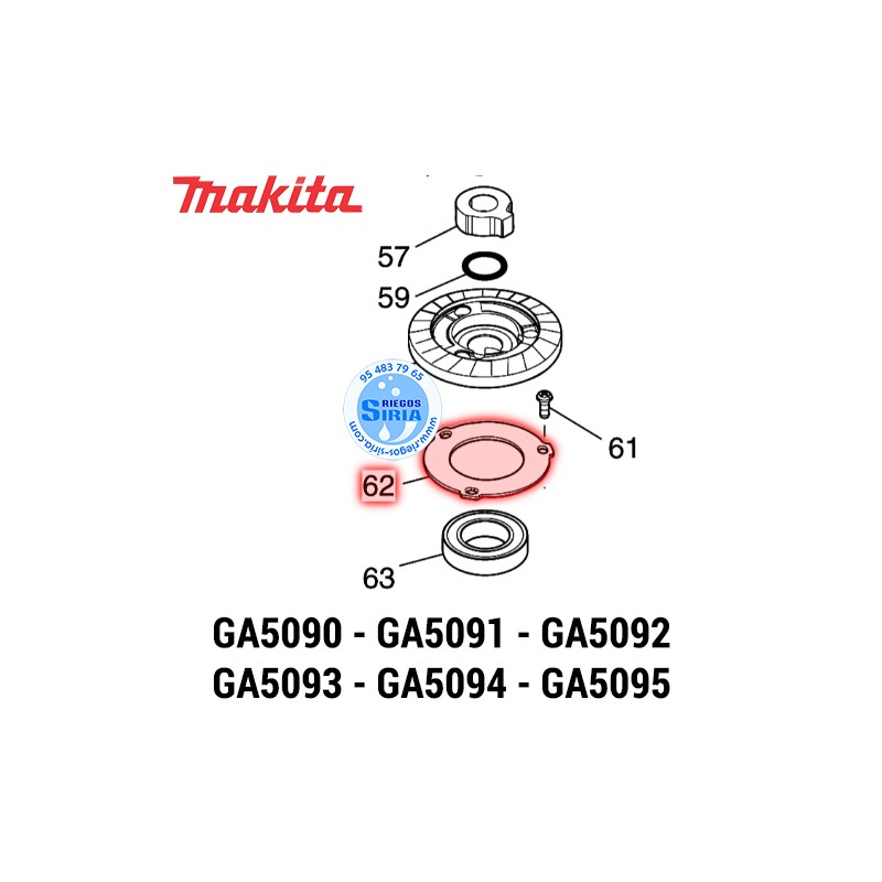 Retenedor de Rodamiento 27-46 Original Makita GA5090 GA5091 GA5092 GA5093 GA5094 GA5095 285048-5