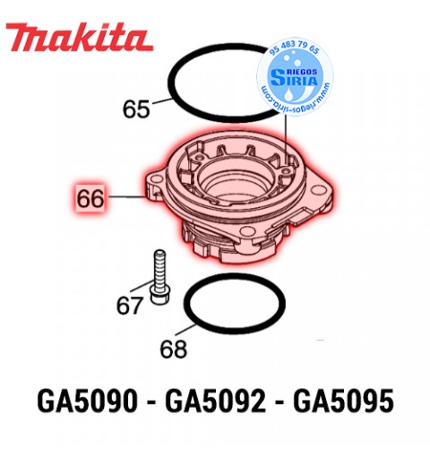 Caja de Rodamiento A Original Makita GA5090 GA5092 GA5095 312C10-6