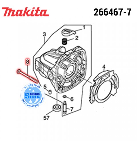 Tornillo Tapa M4x50 FS2500 Original Makita 266467-4 266467-4