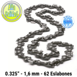 Cadena Motosierra 0.325" 1,6mm 62 Eslabones 120156