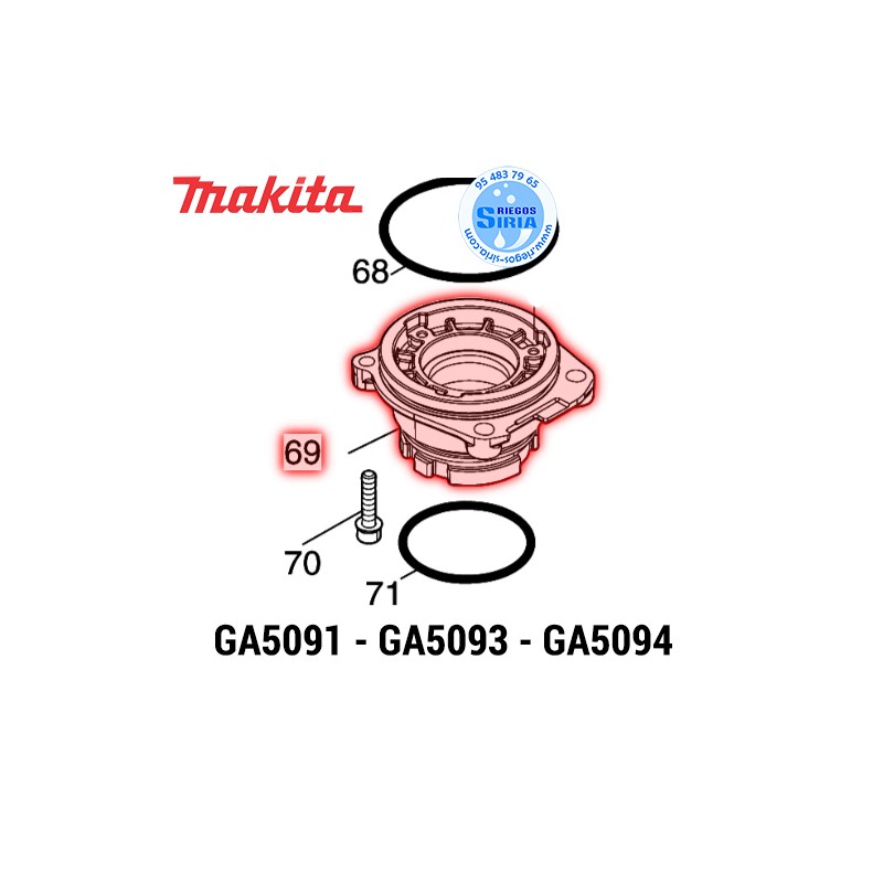 Caja de Rodamiento B Original Makita GA5091 GA5093 GA5094 312C11-4
