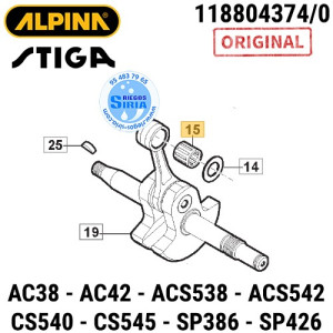 Rodamiento Agujas Pistón Original AC38 AC42 ACS538 ACS542 CS540 CS545 MF2500 SP386 SP426 160294