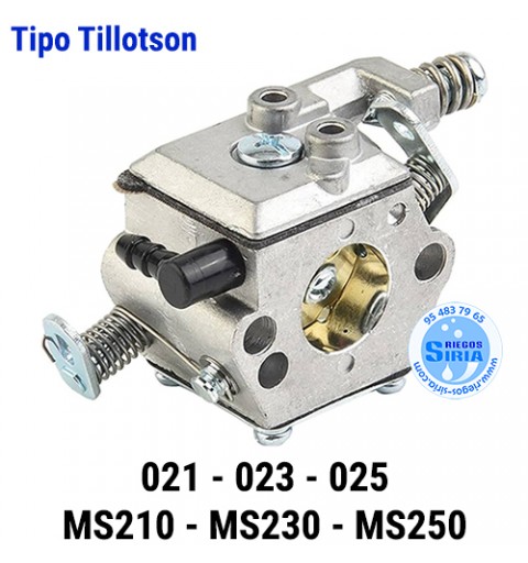 Carburador Tipo Tillotson compatible 021 023 025 MS210 MS230 MS250 020075