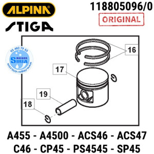 Pistón Completo Original A455 A4500 ACS46 ACS47 C46 CP45 E4545 MC4618 MCSWP45A PS45 SP45 160297