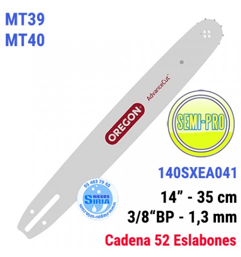 Espada Oregon 140SXEA041 3/8"BP 1,3mm 35cm Active MT39 MT40 120600