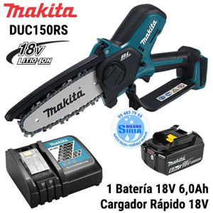 Sierra de Cadena Poda Makita 18V 15cm 1Bat 6Ah DUC150RS DUC150RS