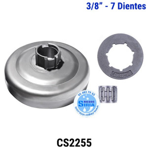 Piñón Cadena 3/8" 7 Dientes Corona Recambiable compatible CS2255 120294