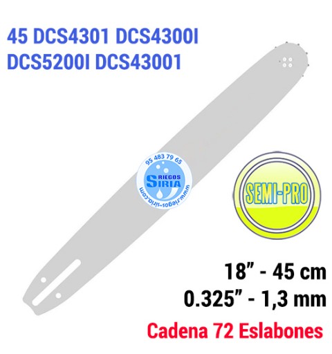Espada 0.325" 1,3mm 45cm Adap 45 DCS4301 DCS4300I DCS5200I DCS43001 120077