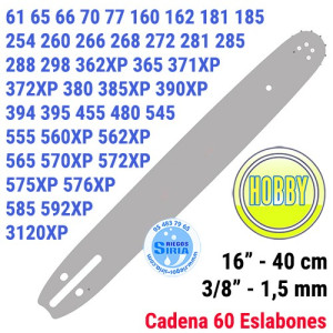 Espada Hobby 3/8" 1,5mm 40cm adap 61 66 266 268 272 288 362 365 371 372 385 390 394 395 455 545 555 560 565 570 572 575 576 1...