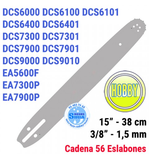 Espada Hobby 3/8" 1,5mm 38cm adap DCS6100 DCS6101 DCS6400 DCS6401 DCS6421 DCS7300 DCS7301 DCS7900 DCS7901 DCS9000 DCS9010 120082
