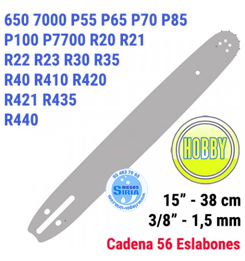 Espada Hobby 3/8" 1,5mm 38cm adap 650 7000 P55 P65 P70 P85 P100 P7700 R20 R21 R22 R23 R30 R35 R40 R416 R420 R421 R435 R440 12...
