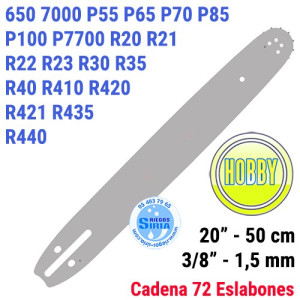 Espada Hobby 3/8" 1,5mm 50cm adap 650 7000 P55 P65 P70 P85 P100 P7700 R20 R21 R22 R23 R30 R35 R40 R416 R420 R421 R435 R440 12...