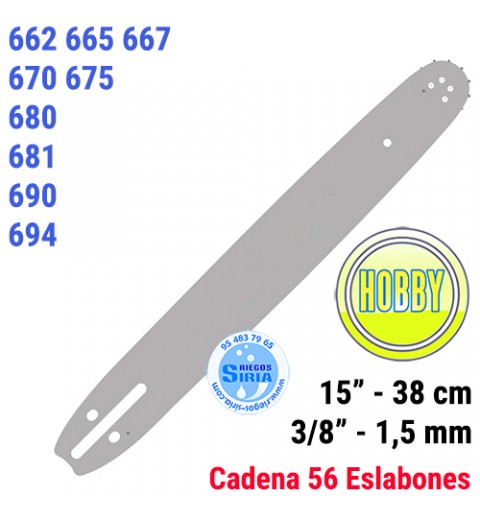 Espada Hobby 3/8" 1,5mm 38cm adap 662 665 667 670 675 680 681 690 694 120082
