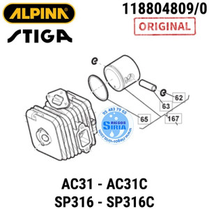 Cilindro Completo Original AC31 AC31C SP316 SP316C 160301