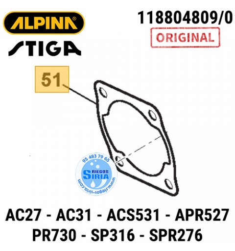 Junta Cilindro Original AC27T AC31 ACS531 APR527 PR730 SP316 SPR276 160302