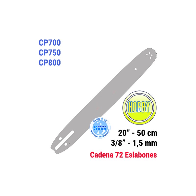 Espada Hobby 3/8" 1,5mm 50cm adap CP700 CP750 CP800 120085