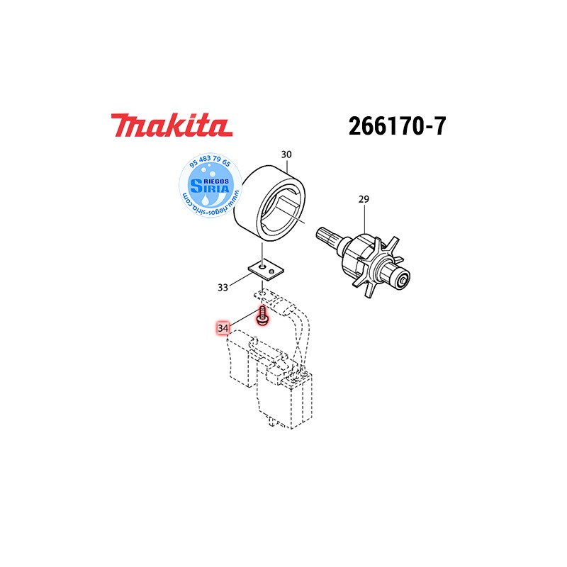 Tornillo ST3x8 para 6918DW Original Makita 266170-7 266170-7