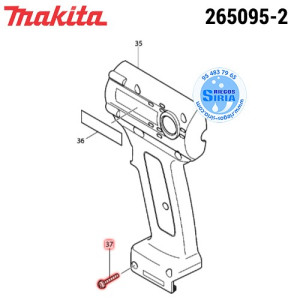 Tornillo M3x20 para 6796FD Original Makita 265095-2 265095-2