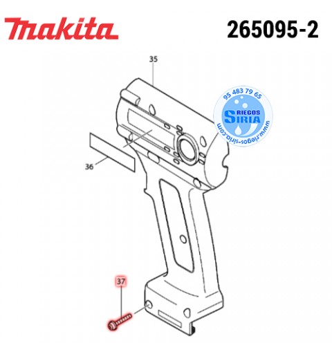 Tornillo M3x20 para 6796FD Original Makita 265095-2 265095-2
