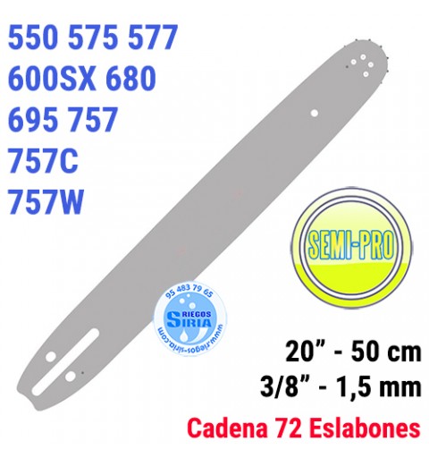 Espada SemiPro 3/8" 1,5mm 50cm adap 550 575 577 600SX 680 695 757 120117