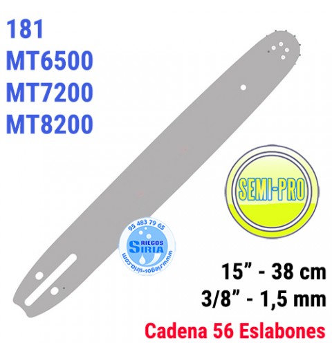 Espada SemiPro 3/8" 1,5mm 38cm adap 181 MT6500 MT7200 MT8200 120089