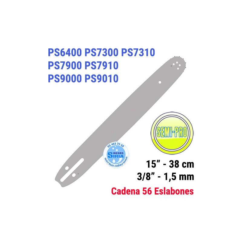 Espada SemiPro 3/8" 1,5mm 38cm adap PS6400 PS7300 PS7310 PS7900 PS7910 PS9000 PS9010 120089