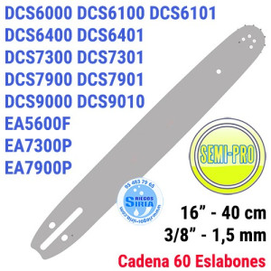 Espada SemiPro 3/8" 1,5mm 40cm adap DCS6100 DCS6101 DCS6400 DCS6401 DCS6421 DCS7300 DCS7301 DCS7900 DCS7901 DCS9000 DCS9010 1...