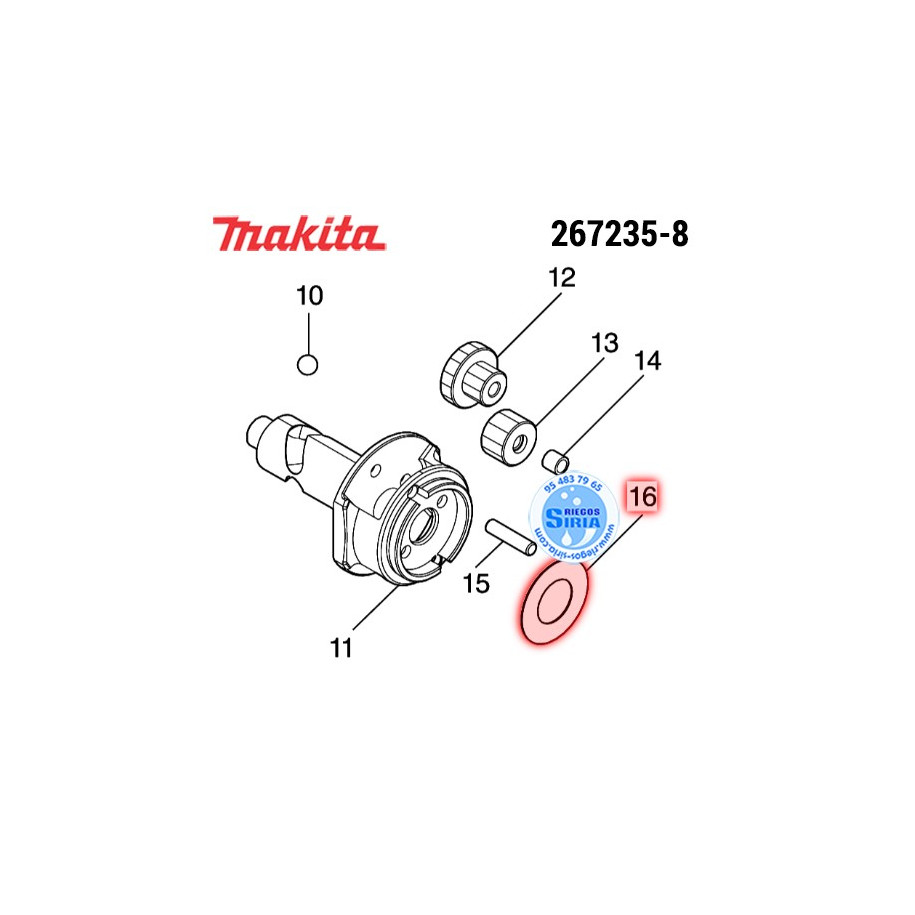 Arandela Plana 18 Original 6953, BTW150, BTW151, DWR180, TW001G, WR100D 267235-8