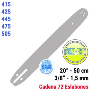 Espada SemiPro 3/8" 1,5mm 50cm adap 415 425 445 475 505 120117