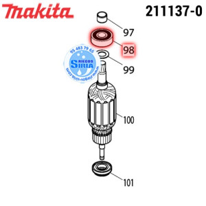 Rodamiento Bolas 6001LLU Original Makita 211137-0 211137-0