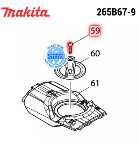 Tornillo Tapa 4x18 Original Makita 265B67-9 265B67-9