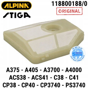 Filtro Aire Original 4040 A375 A405 A3700 A4000 ACS38 ACS38T ACS41 ACS41T C38 C41 C41T CP38 CP40 CP3740 PS3740 160307