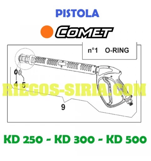 Kit Pistola 1 Anillo Comet KD250 KD300 KD500 2410 0112