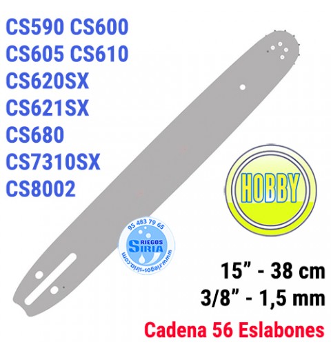 Espada Hobby 3/8" 1,5mm 38cm adap CS590 CS600 CS605 CS610 CS620SX CS621SX CS680 CS7310SX CS8002 120082