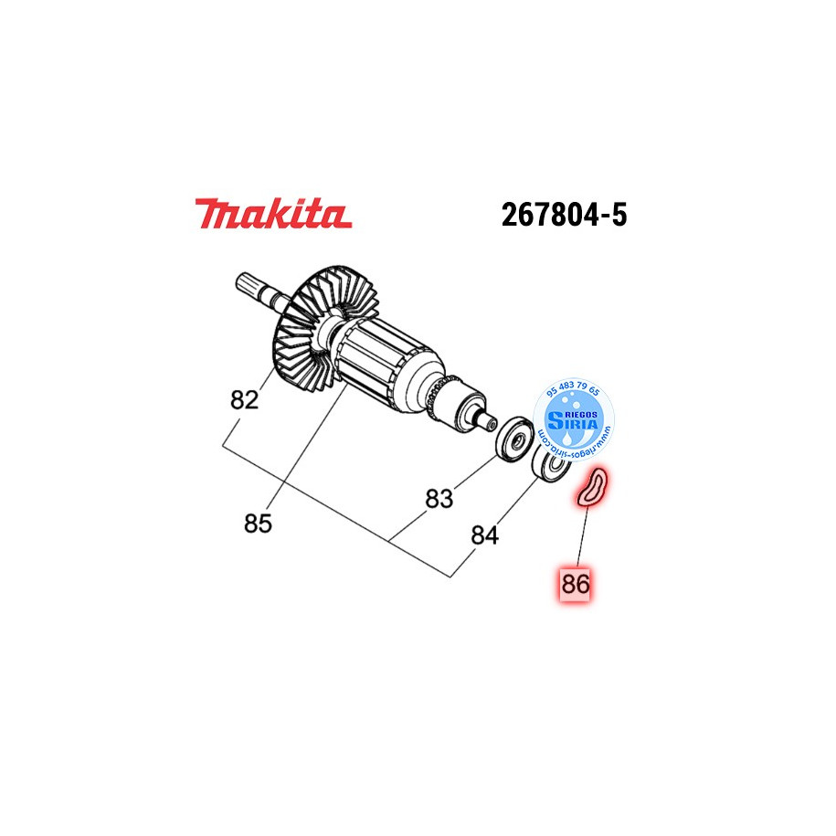 Arandela Ondulada Original Makita 267804-5 267804-5