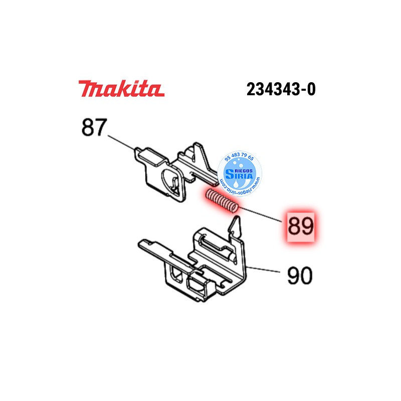 Muelle Compresión 5 Original Makita 234343-0 234343-0