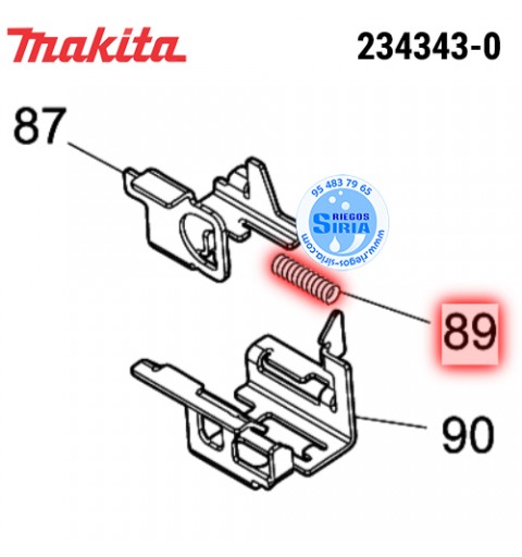 Muelle Compresión 5 Original Makita 234343-0 234343-0