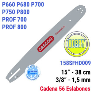 Espada Oregon 158SFHD009 3/8" 1,5mm 38cm Alpina P660 P680 P700 P750 P800 PROF700 PROF800 120641