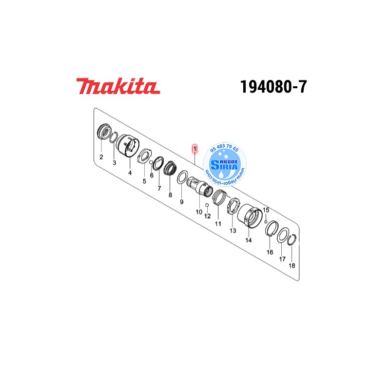 Portabrocas SDS-Plus Original Makita 194080-7 194080-7