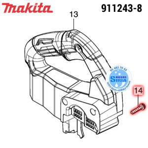 Tornillo Plano M5x25 Original Makita 911243-8 911243-8