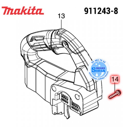 Tornillo Plano M5x25 Original Makita 911243-8 911243-8