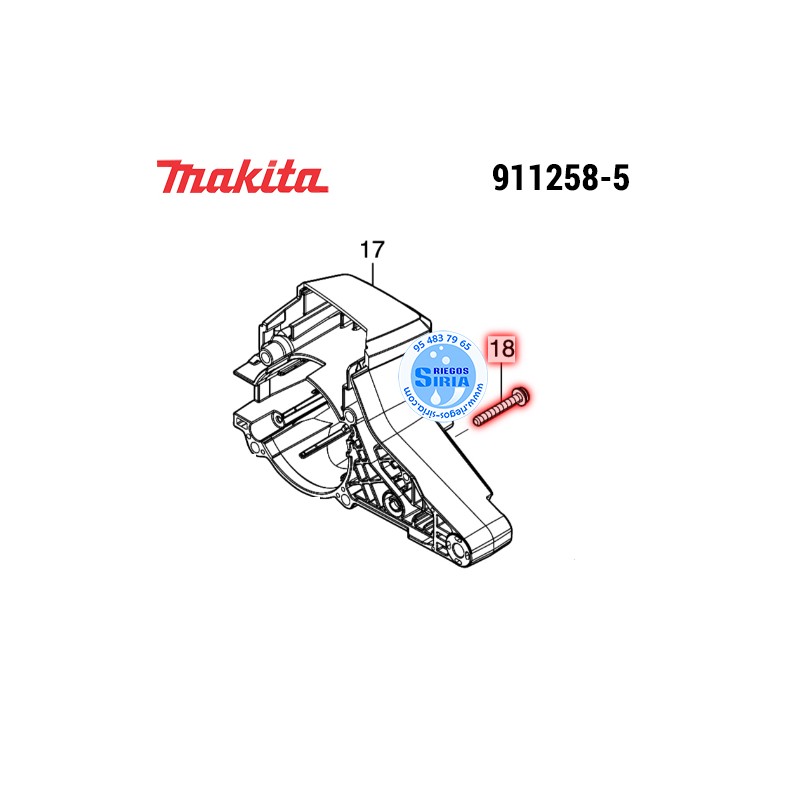Tornillo Plano M5x35 Original Makita 911258-5 911258-5