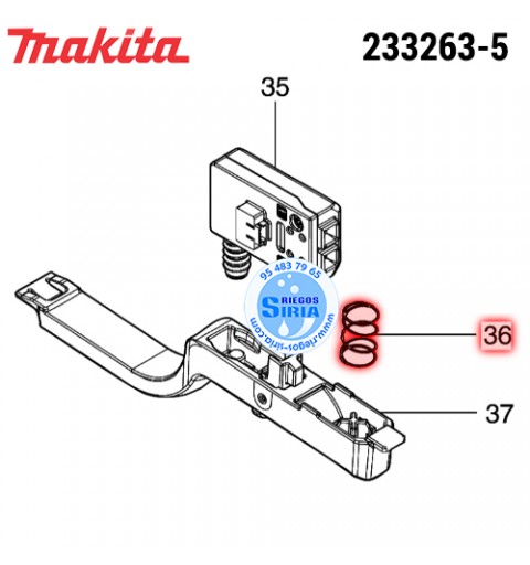 Muelle Compresión 9 Original Makita 233263-5 233263-5
