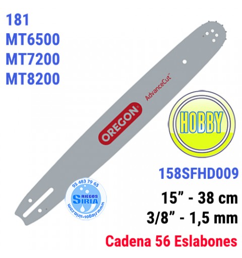 Espada Oregon 158SFHD009 3/8" 1,5mm 38cm Efco 181 MT6500 MT7200 MT8200 120641